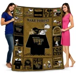 wake forest demon deacons snoopy love gold quilt blanket best selling
