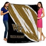 wake forest demon deacons stroke art gold white quilt blanket best selling