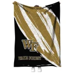 wake forest demon deacons stroke art gold white quilt blanket best selling