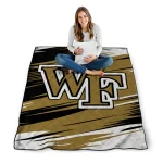 wake forest demon deacons wild lines gold white quilt blanket best selling