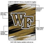 wake forest demon deacons wild lines gold white quilt blanket best selling