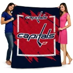 washington capitals block border blue quilt blanket best selling