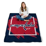 washington capitals block border blue quilt blanket best selling