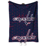 washington capitals brick grid blue quilt blanket best selling