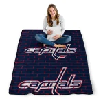 washington capitals brick grid blue quilt blanket best selling
