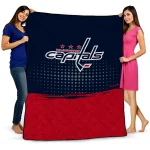 washington capitals dot illusion blue quilt blanket best selling