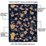 washington capitals hibiscus foliage blue quilt blanket best selling