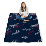 washington capitals sketch lines blue quilt blanket best selling