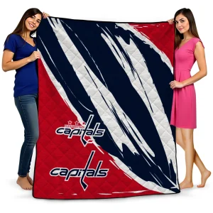 washington capitals stroke art blue white quilt blanket best selling