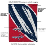 washington capitals stroke art blue white quilt blanket best selling
