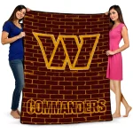 washington commanders brick grid burgundy quilt blanket best selling