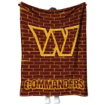 washington commanders brick grid burgundy quilt blanket best selling