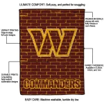 washington commanders brick grid burgundy quilt blanket best selling