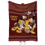 washington commanders disney football burgundy quilt blanket best selling