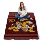 washington commanders disney football burgundy quilt blanket best selling