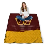 washington commanders dot illusion burgundy quilt blanket best selling