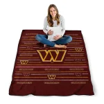 washington commanders handdrawn stripes burgundy quilt blanket best selling