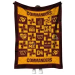 washington commanders helmet heart burgundy quilt blanket best selling