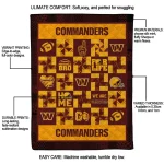washington commanders helmet heart burgundy quilt blanket best selling