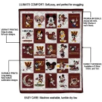washington commanders mickey pattern burgundy white quilt blanket best selling