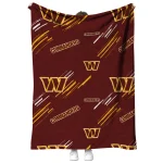 washington commanders sketch lines burgundy quilt blanket best selling