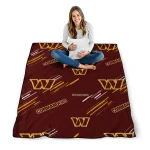 washington commanders sketch lines burgundy quilt blanket best selling