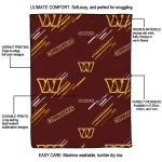 washington commanders sketch lines burgundy quilt blanket best selling