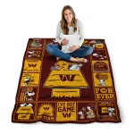 washington commanders snoopy love burgundy quilt blanket best selling