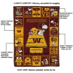 washington commanders snoopy love burgundy quilt blanket best selling