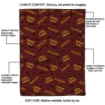 washington commanders solid classic burgundy quilt blanket best selling