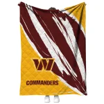 washington commanders stroke art burgundy white quilt blanket best selling