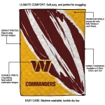 washington commanders stroke art burgundy white quilt blanket best selling