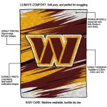 washington commanders wild lines burgundy white quilt blanket best selling