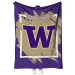 washington huskies block border purple quilt blanket best selling
