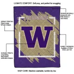 washington huskies block border purple quilt blanket best selling