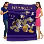 washington huskies disney football purple quilt blanket best selling