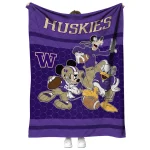 washington huskies disney football purple quilt blanket best selling