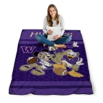 washington huskies disney football purple quilt blanket best selling