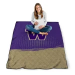 washington huskies dot illusion purple quilt blanket best selling