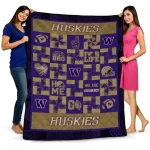 washington huskies helmet heart purple quilt blanket best selling