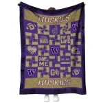washington huskies helmet heart purple quilt blanket best selling