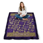 washington huskies helmet heart purple quilt blanket best selling
