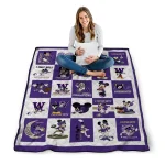 washington huskies mickey mouse motif purple white quilt blanket best selling