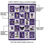washington huskies mickey mouse motif purple white quilt blanket best selling