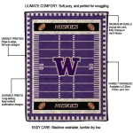 washington huskies mickey player purple quilt blanket best selling