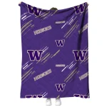 washington huskies sketch lines purple quilt blanket best selling