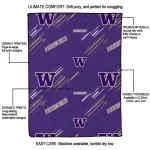washington huskies sketch lines purple quilt blanket best selling