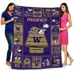 washington huskies snoopy love purple quilt blanket best selling