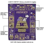 washington huskies snoopy love purple quilt blanket best selling
