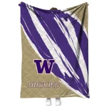 washington huskies stroke art purple white quilt blanket best selling
